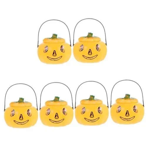Produktbild: PRETYZOOM 6 STK Halloween-kürbislaterne Dekorative Laternen Süßigkeitenbehälter Halloween-süßigkeiten-Eimer Halloween-zubehör Halloween-kürbis-süßigkeitsschüssel Laternen Dekorativ Plastik