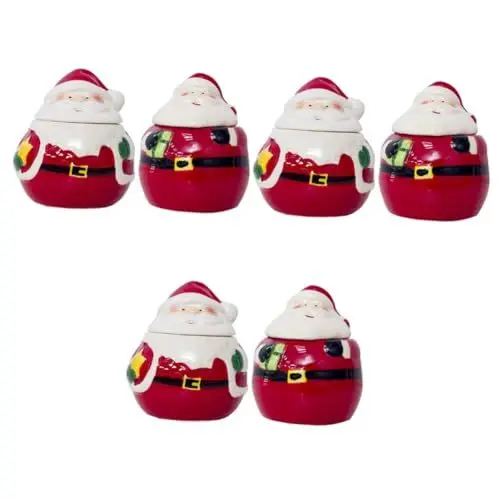 Produktbild: PRETYZOOM 6 Stk Gewürzglas Weihnachtsgewürzschalen Wichtel-zuckerdose Santa Keksdose Süßigkeitenglas Salzgewürzbehälter Gnom Bonbonglas Weihnachtszuckerdosen Weihnachtsmittelstück Gewürztopf