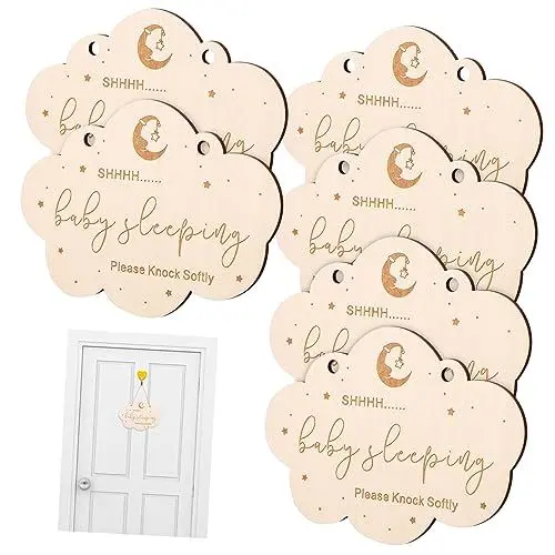 Produktbild: PRETYZOOM Schlafplaketten – 6 Stück Türschilder Aus Holz – Schläfrig Für Schlafzimmer Kinderzimmer – Wolkendesign Einfache Installation