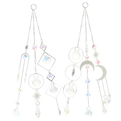 Produktbild: PRETYZOOM Glasanhänger 6er Set Hängende Fensterdekoration Prisma Ornamente Für Garten Und Hochzeit Lichtfänger Für Silberfarben