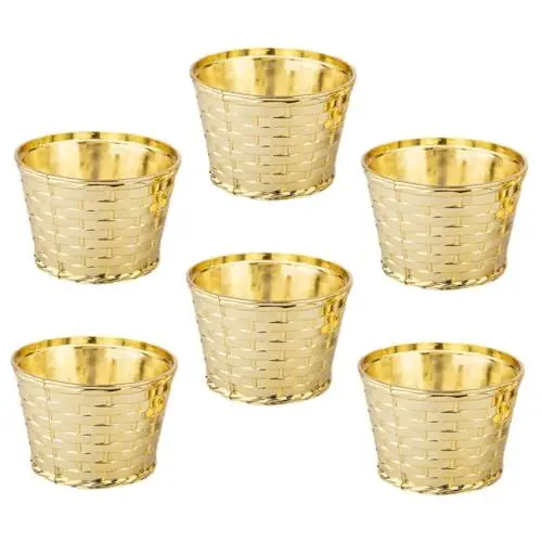 Produktbild: PRETYZOOM 6st Christbaumständer Künstlicher Baumständer Mini-weihnachtsbaumbasis Gefälschter Baumständer Drehbarer Baumständer Mini-weihnachtsbaumhalterung Baum Steht Golden Plastik