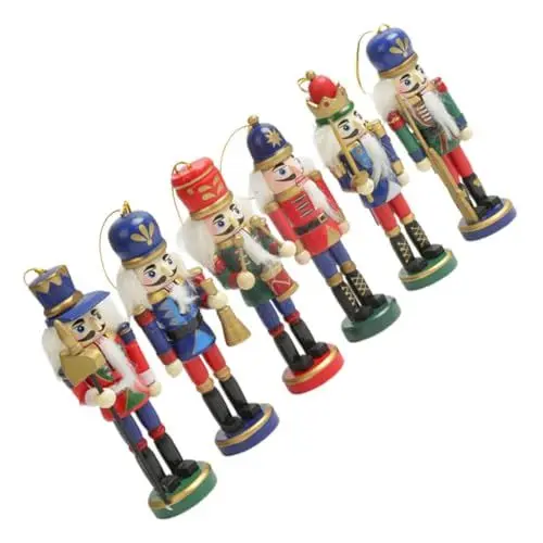 Produktbild: PRETYZOOM 6st Königlicher Nussknacker Aus Holz Weihnachts-nussknacker Zum Weihnachtsbaum Nussknacker Nussknacker-könig Hängende Nussknacker-Ornamente Kurt Adler Schreibtisch Holzhandwerk