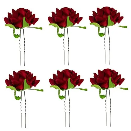 Produktbild: PRETYZOOM 6st Rose Haargabel Braut-hochzeits-haarnadel U-förmige Haargabel Haare Rosenwasser Haarschmuck Dekorative Haarnadel Hochsteckfrisur-haarnadel Brosche Mädchen Brautjungfer Stoff