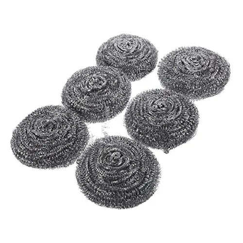 Produktbild: PRETYZOOM 6st Stahlwolle Topf Metallwäscher Spülbürste Topfreinigungskugel Drahtkugel Reinigungsschwamm Topfreinigungsball Reinigungsschwämme Küchenwaren Grillstein Haushalt Rostfreier Stahl