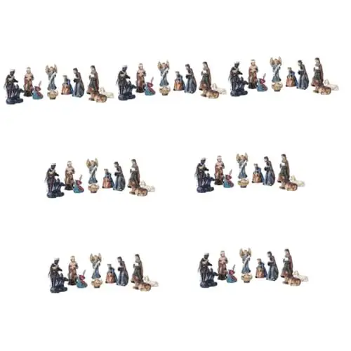 Produktbild: PRETYZOOM 7 Sätze Krippenschmuck Groß Tanne Bürogeschenke Jesus Geburtsfiguren Krippenstatue Szene Klein Jesus-statuen-schmuck Krippenfigur Alt Leer Engel Harz Baby Bleistift Miniatur