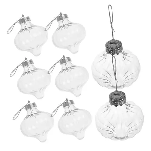 Produktbild: PRETYZOOM 8St Weihnachtskugeln Weihnachtskugel-Anhänger Süßigkeitenglas Christbaumschmuck Dekorationskugeln Urlaub hängende Kugel Weihnachtskugel das Haustier Transparent