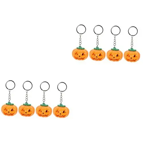 Produktbild: PRETYZOOM 8 Stk Kürbis-schlüssel-charme Halloween-schlüsselanhänger Zum Aufhängen Taschenanhänger Dekorationen Fürs Auto Paar Schlüsselanhänger Halloween-schlüsselring Orange Plastik