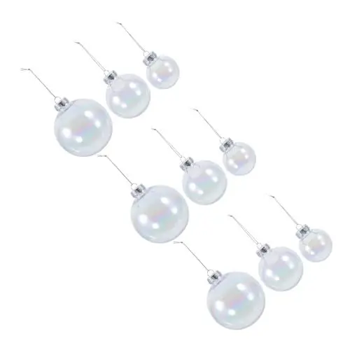 Produktbild: PRETYZOOM 9 Stücke Weihnachten Baum Kugeln Schillernden Dekorative Ornamente Blase Hängen Bälle für Home Decor