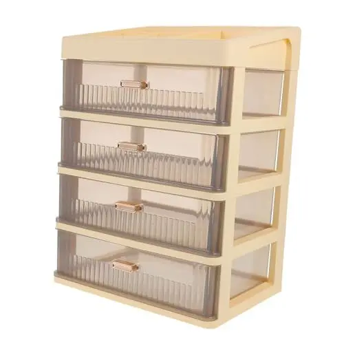 Produktbild: PRETYZOOM Aufbewahrungskiste Schreibtischschublade schreibtisch schublade Schmuck-Organizer-Schublade Schreibtisch-Organizer mit Schubladen Lagerregale Speicherhalter Creme