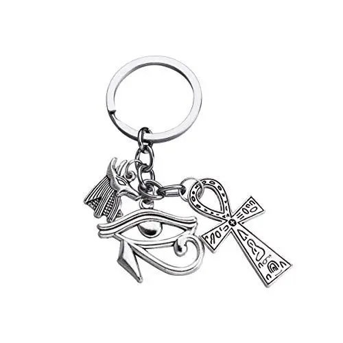 Produktbild: PRETYZOOM Auge Des Horus Schlüsselbund Zinn Schlüsselring Ägyptischen Kreuz Symbol Tasche Charme Ankh Geldbörse Anhänger Hippie Hängen Ornament Auto Schlüsselhalter für Anubis Liebhaber