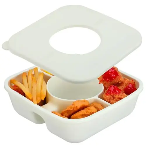 Produktbild: PRETYZOOM Snacktablett für Trinkbecher Snackschale Aus Silikon mit Mehreren Fächern und Moderner Zum Einrichten