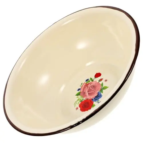 Produktbild: PRETYZOOM Stabile Emaille-salatschüssel Retro-emaille-becken Platzsparendes Küchenwerkzeug Für Zuhause