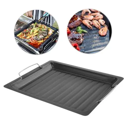 Produktbild: PRETYZOOM Blätter Backform grillschale gefrierfach baking dish Bratpfanne tosteter gußpfannen für grill Lebensmittelecht grillplatten baking pan grill pfannen fırın Kochen die köchin Black