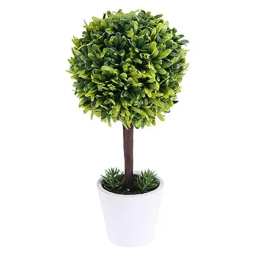 Produktbild: PRETYZOOM Künstliche Topiary Pflanze Im Weißen Topf Lebensechte Bonsai Für Hochzeits Und Tischdekoration Kleine Anpassbare Blumentopf-Dekoration Für Zuhause Und Büro