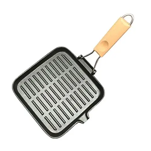 Produktbild: PRETYZOOM Bratpfanne flache Pfanne non stick pan Outdoor-Kochtopf Antihaft-Eierpfanne antihaftbeschichtete Kochutensilien Campingkochgeschirr Eisentopf Kochtopf aus Eisen