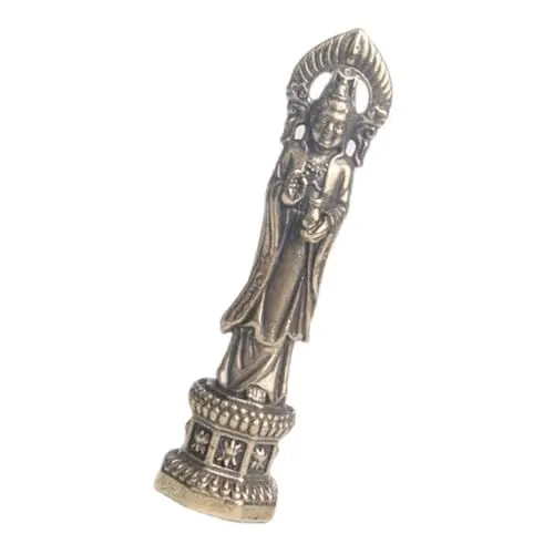 Produktbild: PRETYZOOM Buddha-Statue aus Bronze sitzende Buddha-Statue buddhistische Verzierung buddhistische Skulptur Buddha Statue Buddha Figuren Bodhisattva- aus Messing Bodhisattva schmücken