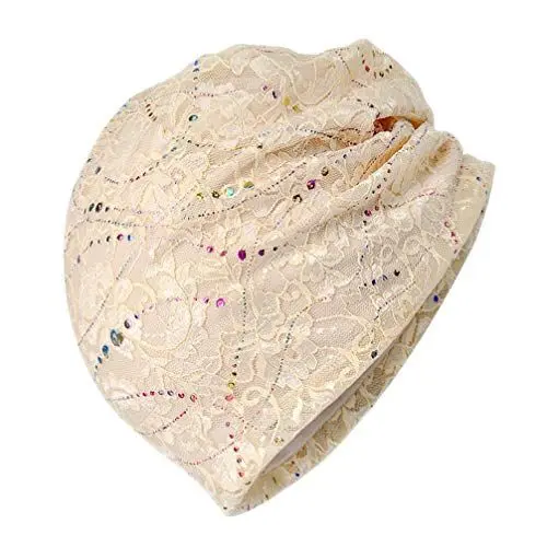 Produktbild: PRETYZOOM Chemo Hut Krebspatienten Schlafen Nachtmütze Hut Baumwolle Haar Turban Mütze Nacht Kopfbedeckung Haarausfall für Frauen (Beige)