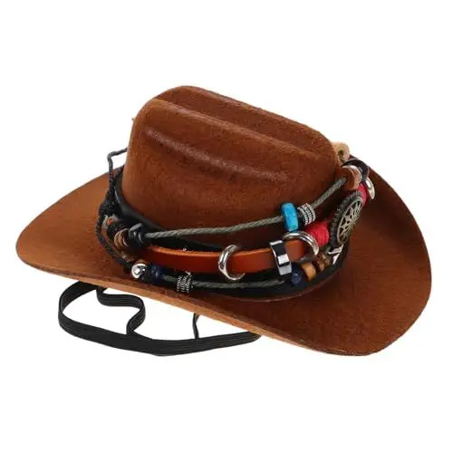 Produktbild: PRETYZOOM Cowboy Hut Auto Charm Mini Cowboyhüte Für Fahrzeugspiegel Dekorative Hängedekorationen Für Nio Nomi Einzigartiges Westliches Autozubehör Für Fahrzeuggestaltung