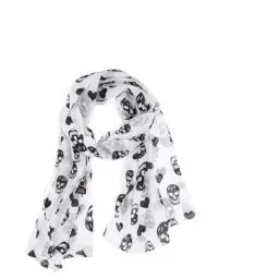 Produktbild: PRETYZOOM Damen Schal Seidenchiffon- Schal Mit Totenkopf Halloween- Sch?delschal Gothic- Chiffon- Schal Goth- Sch? - Schal Frauen Schwarzer Chiffonschal Modische Totenkopfschals Lang Damen