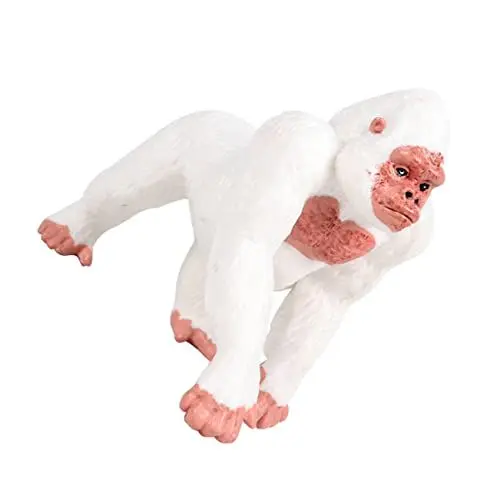 Produktbild: PRETYZOOM Schimpansen-Ornament Tierfiguren Weiß Glatte Oberfläche Realistische Tierform Dekoration Für Schlafzimmer Badezimmer Geschäft