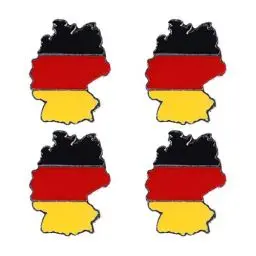 Produktbild: PRETYZOOM Deutschland Nationalflagge Brosche Flagge Tag Legierung Brosche Clips Party Begünstigt Brosche Pin Kleidung Kleidungszubehör 4Pcs