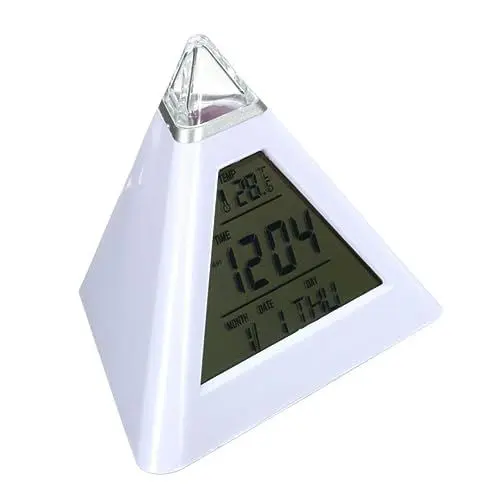 Produktbild: PRETYZOOM Digitaler -wecker Mit Hintergrundbeleuchtung Nachtlicht Und Temperatur Stilvolle Pyramidenform