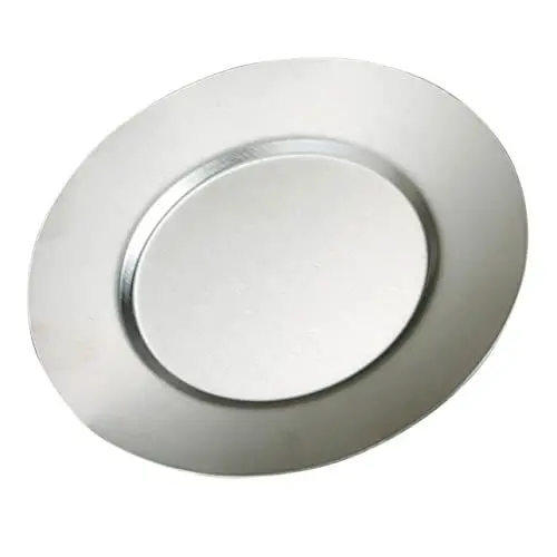 Produktbild: PRETYZOOM Rundes Tablett Aus Edelstahl Großer Essteller Für Steak Dessert Vintage-servierplatte Flaches Design Silber 14 Cm