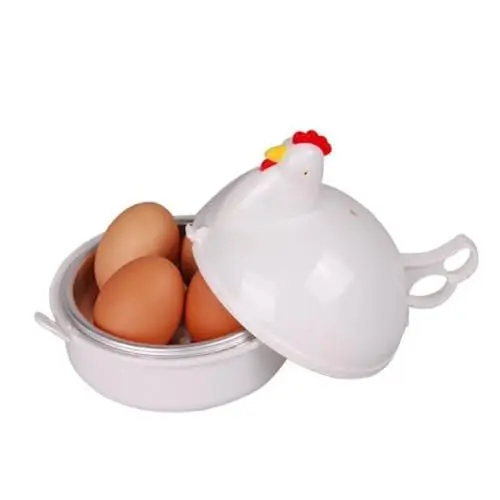 Produktbild: PRETYZOOM Mikrowellen Eierkocher Für Eier Kunststoff Dampfer Für Eier Minuten Lebensmittelechter Ei-boiler Mit Innenteil Einfach Und Zeitsparend Für Frühstück Und Snacks