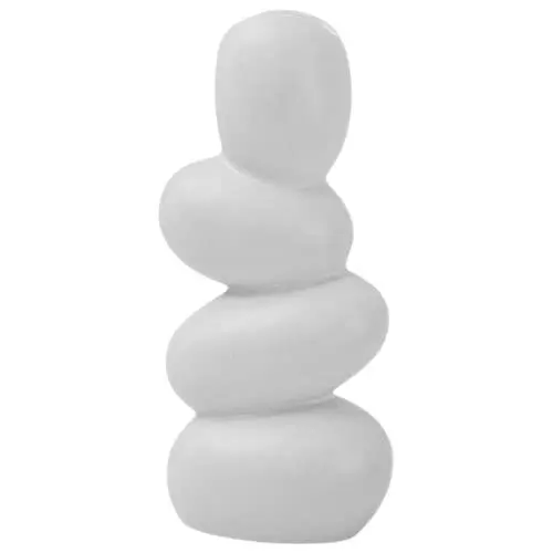 Produktbild: PRETYZOOM Minimalistische Kopfsteinpflaster Form Abstrakte Keramik Vase Weiß Dekorative Blume