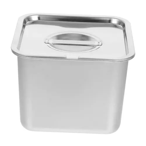 Produktbild: PRETYZOOM Edelstahl Lagerung Box Gefrierschrank Container für Joghurt Desserts Metall Pan Deckel