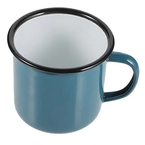 Produktbild: PRETYZOOM Emaille-becher Emaille Trinkbecher Emaille Wasserbecher Milchbecher Emaille Blechbecher Kaffeetasse Picknick Tasse Kaffeebecher Emaille Verdicken Eisen Büro Hitzebeständiger Becher