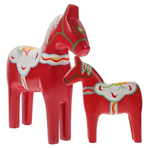 Produktbild: PRETYZOOM Farbige Mini Pferdestatuen Aus Holz 1 Paar Stilvolle Desktop Pferdeornamente Ideales Einweihungsgeschenk Für Pferdeliebhaber Dekoratives Accessoire Für Zuhause Und Büro