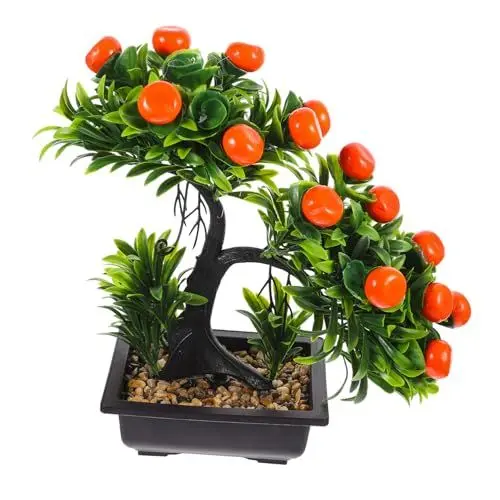 Produktbild: PRETYZOOM Gefälschter Orangenbaum Mini-kunstfrucht Gefälschte Pflanzen Künstlicher Pfirsichbaum Gefälschter Zitronenbaum Bonsai-kunstgrün Kleine Kunstpflanzen Grüner Bonsai Plastik