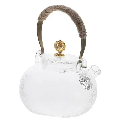 Produktbild: PRETYZOOM Gehämmerte Japanischer Teekessel Transparente Klarer Teekessel Teekrug Kung-fu-teekannen Blühende Teestreuer Tee Trinken Reisen Glas Kochen