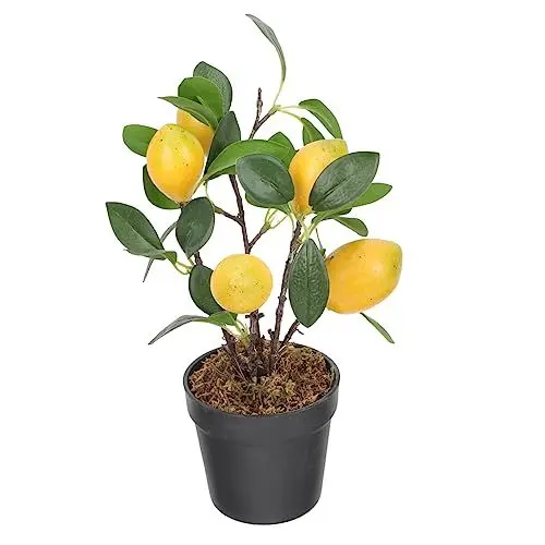 Produktbild: PRETYZOOM Künstliche Zitrone Bonsai Decor Realistische Gefälschte Pflanze Für Küche Wohnzimmer
