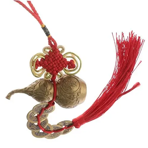 Produktbild: PRETYZOOM Geldkürbis-anhänger Chinesische Glücksmünzen Chinesische Knotenmünzen Feng-Shui-reize Chinesische Münzen Chinesische Traditionelle Münzen Dekorative Kalebasse Kürbisanhänger Kupfer