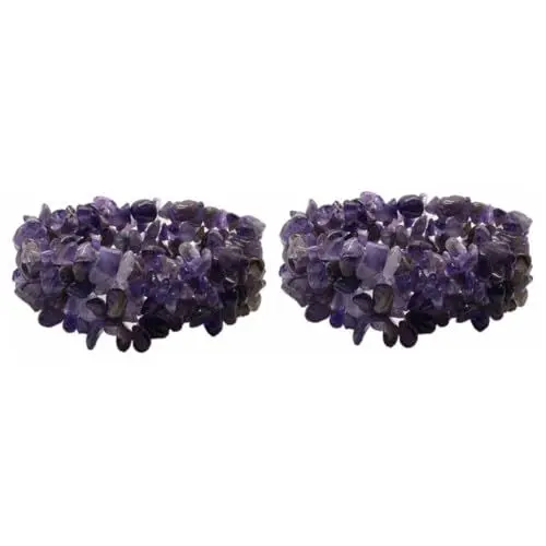 Produktbild: PRETYZOOM Herzchakra Herzchakra Kristall Dickes Chakra Breites Schmuckarmband Stretch- Aus Edelsteinen Chakra-edelstein Fräulein Rosenquarz Violett Elastisches Kristall