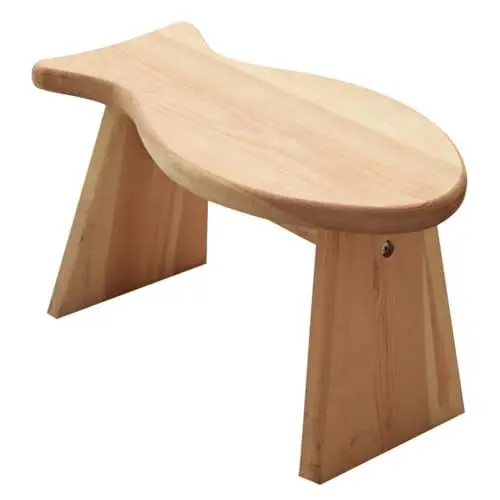 Produktbild: PRETYZOOM Niedriger Hocker Aus Massivem Holz für Jungen und Mädchen Fußhocker für Zuhause Ohne Design Vielseitig Einsetzbar Leicht Zu Reinigen und Sicher