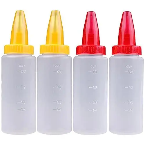 Produktbild: PRETYZOOM 4er Set Kuchen Spritzflaschen Haushalts Quetschflaschen für Plätzchen Schreiben Zuckerguss Flasche