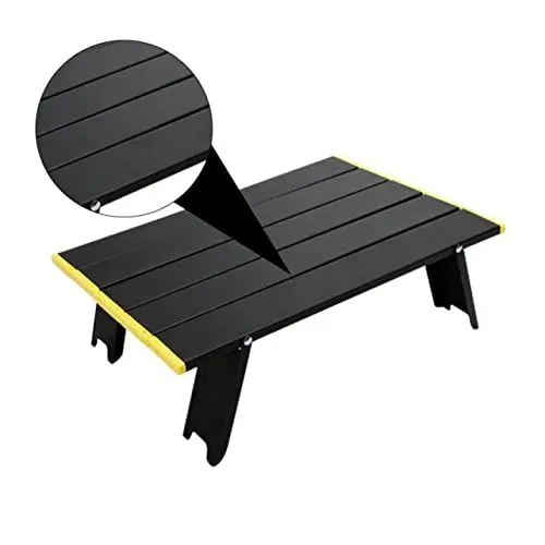 Produktbild: PRETYZOOM Tragbarer Outdoor-Tisch Zusammenklappbarer Camping-Schreibtisch für Picknick-Setup Schwarz