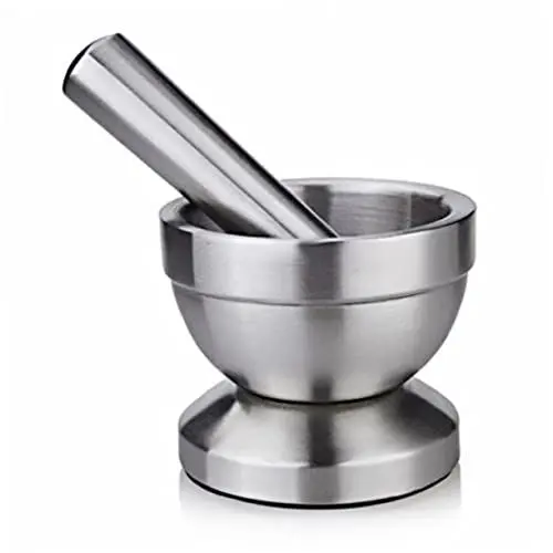 Produktbild: PRETYZOOM Knoblauchpresse aus Edelstahl Knoblauchstampfer Gadget-Stampfer Knoblauchpresse Stampfer Knoblauch Schüssel Rührschüssel Knoblauchtopf Rostfreier Stahl Medizinglas Baby