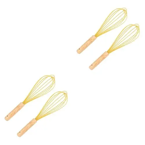 Produktbild: PRETYZOOM 4stücke Siliconer Rührbesen Handmixer Aus Lebensmittelechtem Silikon Für Einfache Zubereitung Von Eiern Teig Und Saucen Der Küche