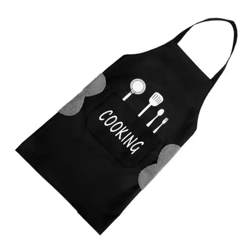 Produktbild: PRETYZOOM Küchenschürze Verstellbar Mit Taschen Mit Handwischer Schwarz Gartenschürze Zeichenschürze Gärtnerschürzen Küchenschürzen Zubehör Damen Wasserdichter Stoff Hände Abwischen