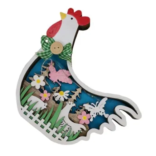 Produktbild: PRETYZOOM Holzornament Mit -licht Für Ostern Niedliches Küken-dekorationsstück Hochwertigem Für Fröhliche Feiertagsatmosphäre Als Ostergeschenk Für Verschönerung Von Räumen