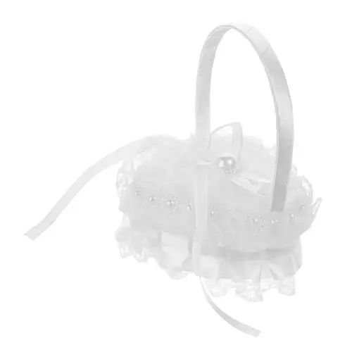Produktbild: PRETYZOOM Liebesringkissen Kissenringträger Eheringkissen Vorschlag Ringkissen Hochzeitskissen für die Zeremonie Eheringhalter Ring-Barriere-Kissen Garn·· Plastikbox·· Stoff Weiß