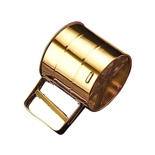 Produktbild: PRETYZOOM Mehlsieb Aus Edelstahl Tasse Mehl Backmehlstreuer Rotierendes Mehlsieb Backsiebsiebe Feinmaschiges Mehlsieb Sifter Mehl Auspressen Rundsieb Flasche Rostfreier Stahl Halbautomatisch