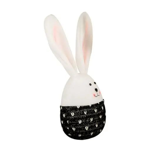 Produktbild: PRETYZOOM Osterhase Cartoon-tierspielzeug Kuscheltiere Süß Ausgestopftes Kaninchen Kaninchendekorationen Für Ostern Hase Ausgestopfter Hase Osterparty Gefallen Stoff Black