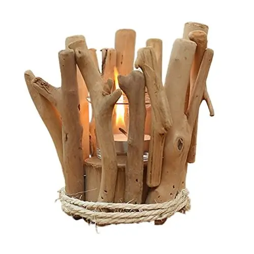 Produktbild: PRETYZOOM Party-Kerzenhalter dekorative Kerzenhalter Kerzenleuchter Home Decor wohnungseinrichtung The Craft Geschenkeidee hausdeko Kerzenhalter Kerzenhalter-Ornament Bambus Khaki