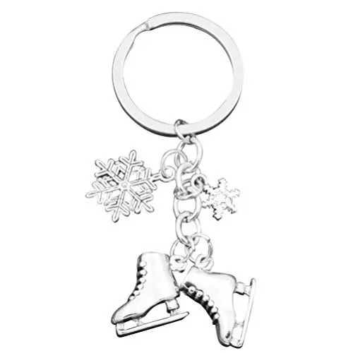 Produktbild: PRETYZOOM Schlittschuhe Schneeflocke Schlüsselbund Eislaufen Schmuck Eisläufer Schlüsselbund Eistanzen Skaten Trainer Schlittschuh Liebhaber Weihnachtsfeier