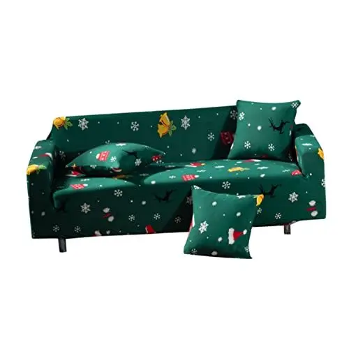 Produktbild: PRETYZOOM Stretch-sofabezug-Set Kompletter Couch-schutzbezug Kissenbezug Weihnachtsmuster Kein Verblassen Kein Pilling Passend Für Sofa-Stile